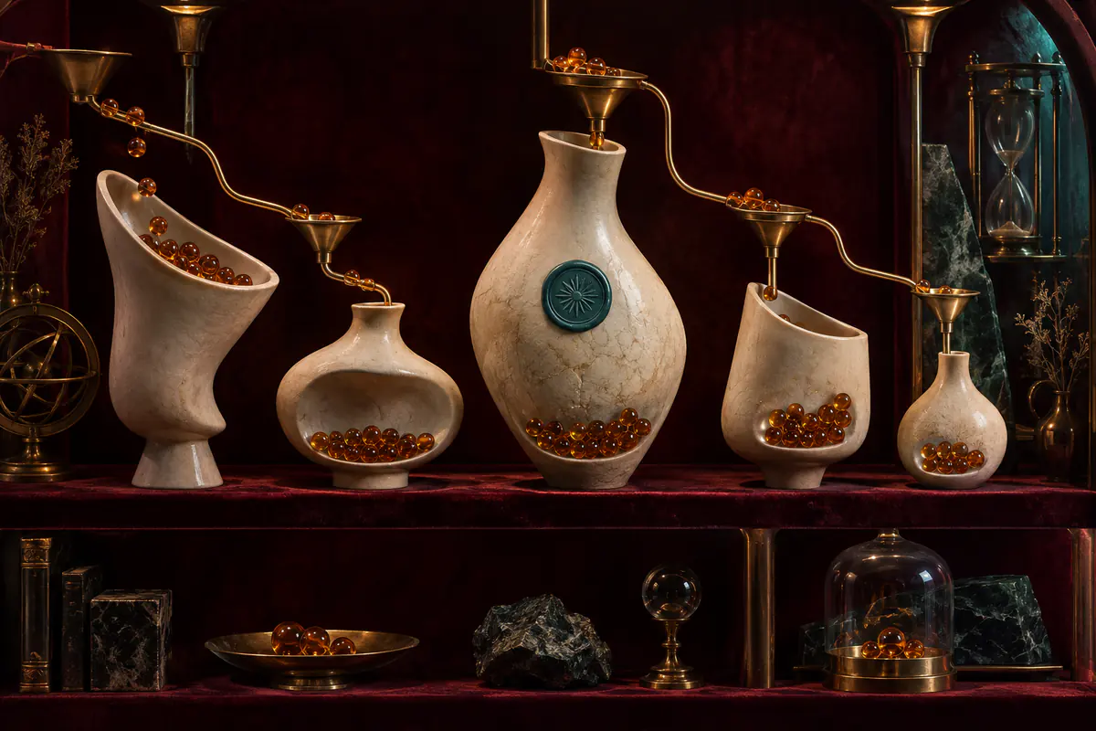 Editorial still life interpreting Jammin’ Jars mechanics