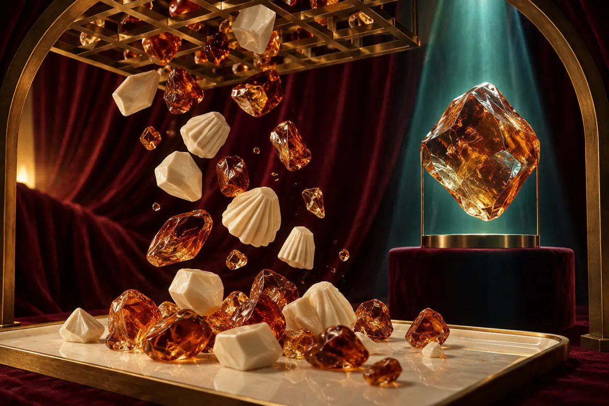 Editorial still life interpreting Sweet Bonanza mechanics
